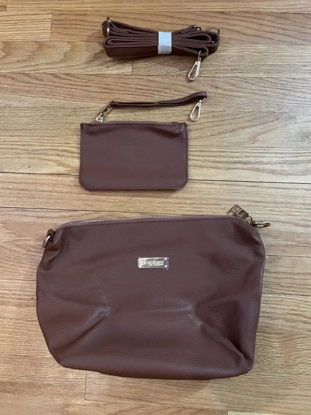 BEBE Mustard | Cognac 3 in 1 tote handbag
